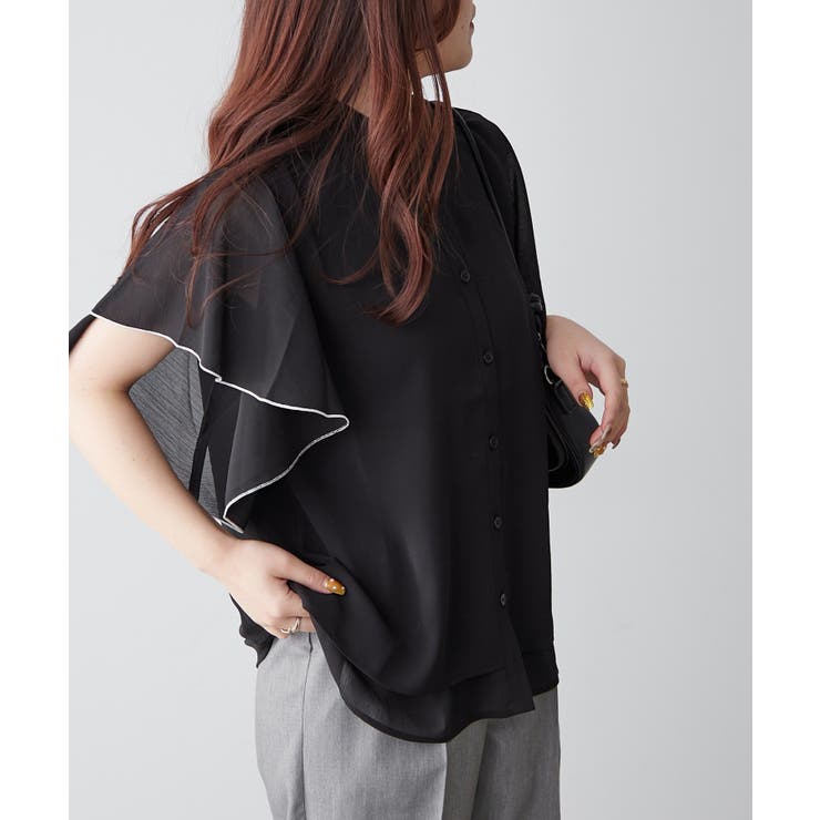 【Web限定】オフィスカジュアルにも♪袖フレアーバンドカラーブラウス | NICE CLAUP / OLIVE des OLIVE　OUTLET | 詳細画像26 
