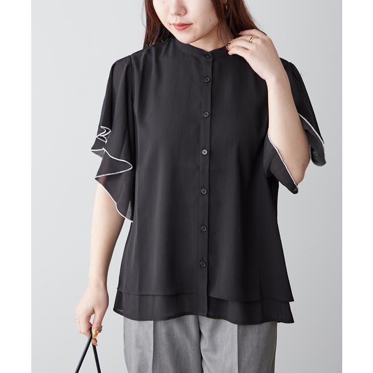 【Web限定】オフィスカジュアルにも♪袖フレアーバンドカラーブラウス | NICE CLAUP / OLIVE des OLIVE　OUTLET | 詳細画像28 
