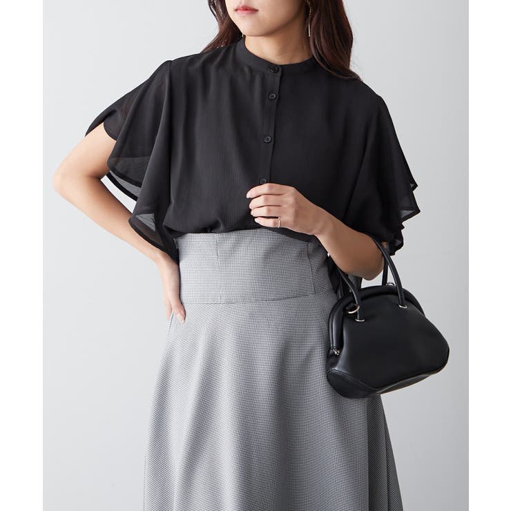 【Web限定】オフィスカジュアルにも♪袖フレアーバンドカラーブラウス | NICE CLAUP / OLIVE des OLIVE　OUTLET | 詳細画像30 
