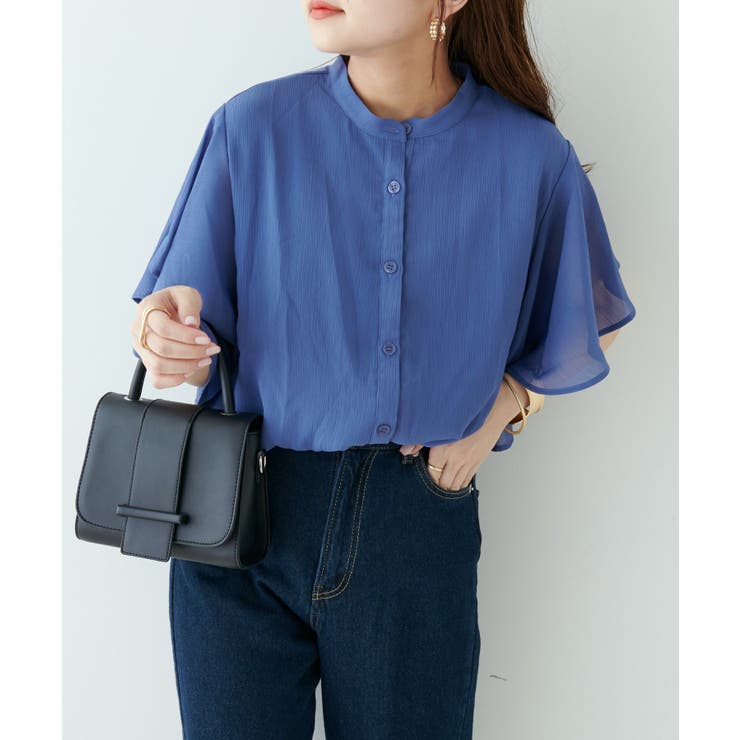 【Web限定】オフィスカジュアルにも♪袖フレアーバンドカラーブラウス | NICE CLAUP / OLIVE des OLIVE　OUTLET | 詳細画像34 