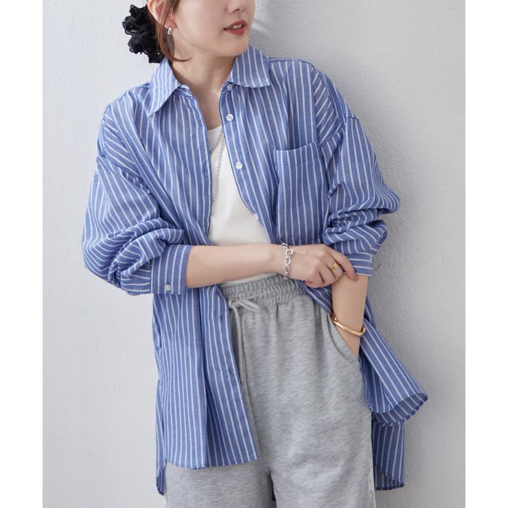 春におすすめ♪ビッグストライプシャツ | NICE CLAUP / OLIVE des OLIVE　OUTLET | 詳細画像10 