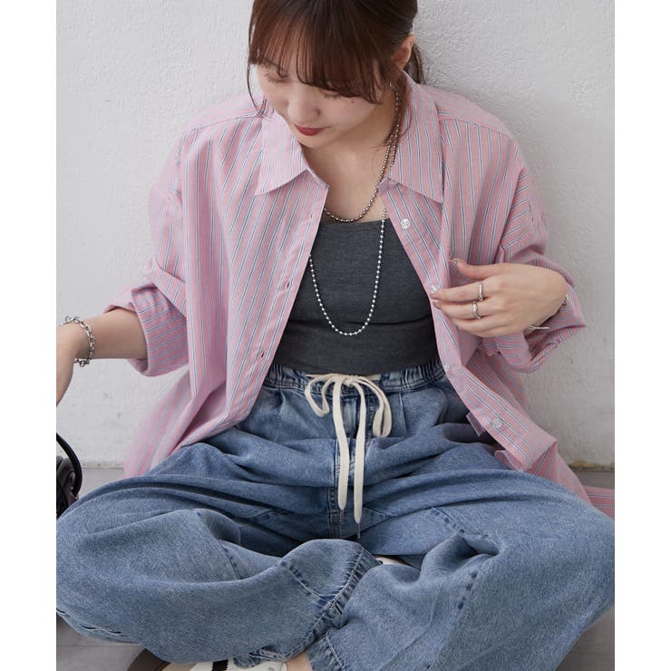 春におすすめ♪ビッグストライプシャツ | NICE CLAUP / OLIVE des OLIVE　OUTLET | 詳細画像14 