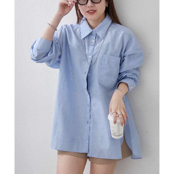 春におすすめ♪ビッグストライプシャツ | NICE CLAUP / OLIVE des OLIVE　OUTLET | 詳細画像3 