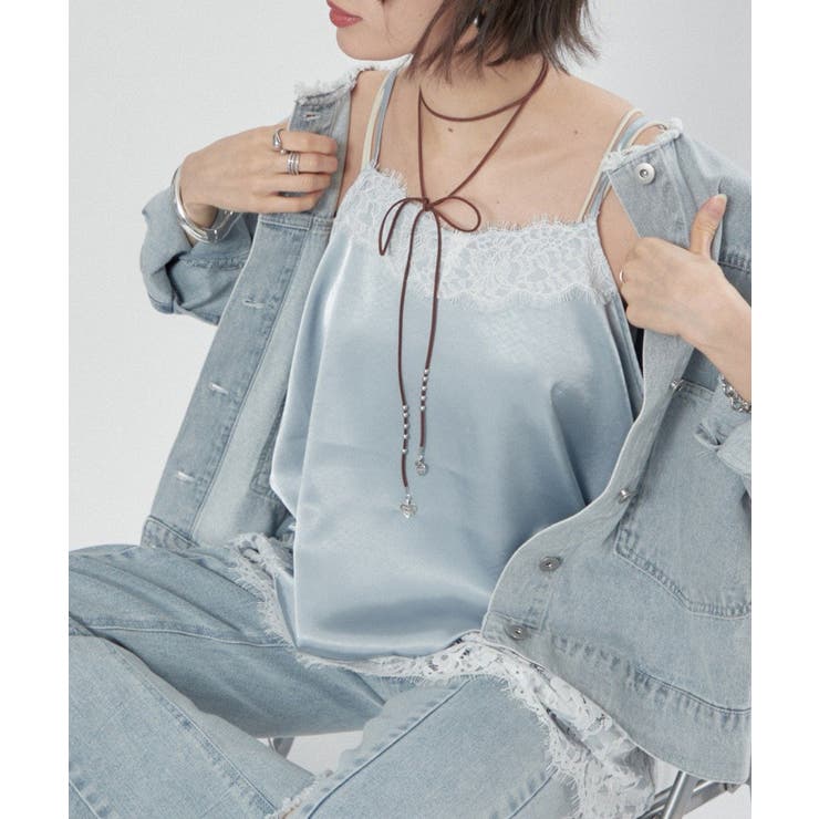 サテンレースキャミチュニック | RMAF　NICE CLAUP / OLIVE des OLIVE | 詳細画像3 