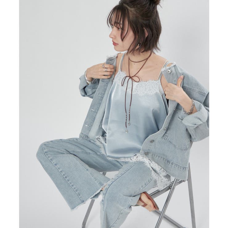 サテンレースキャミチュニック | RMAF　NICE CLAUP / OLIVE des OLIVE | 詳細画像4 