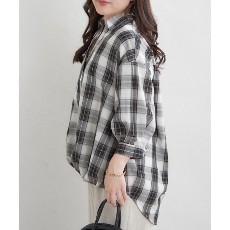 先染めチェックタケノコタックブラウス | RMAF　NICE CLAUP / OLIVE des OLIVE | 詳細画像11 