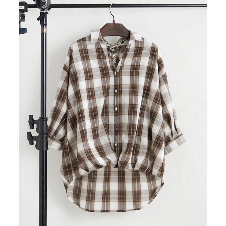 先染めチェックタケノコタックブラウス | RMAF　NICE CLAUP / OLIVE des OLIVE | 詳細画像14 