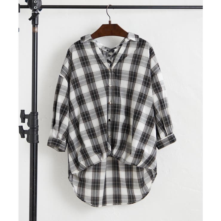 先染めチェックタケノコタックブラウス | RMAF　NICE CLAUP / OLIVE des OLIVE | 詳細画像16 