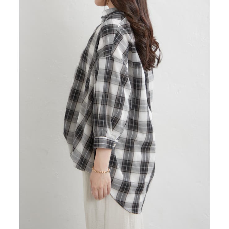 先染めチェックタケノコタックブラウス | RMAF　NICE CLAUP / OLIVE des OLIVE | 詳細画像18 