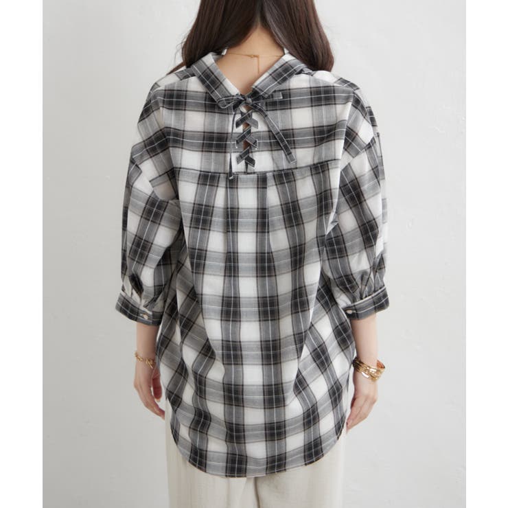 先染めチェックタケノコタックブラウス | RMAF　NICE CLAUP / OLIVE des OLIVE | 詳細画像19 