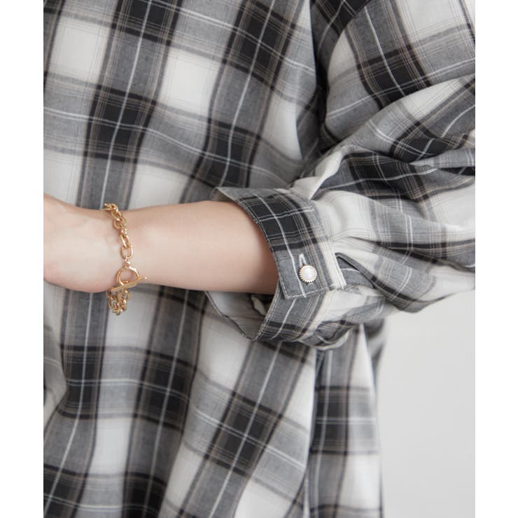 先染めチェックタケノコタックブラウス | RMAF　NICE CLAUP / OLIVE des OLIVE | 詳細画像22 