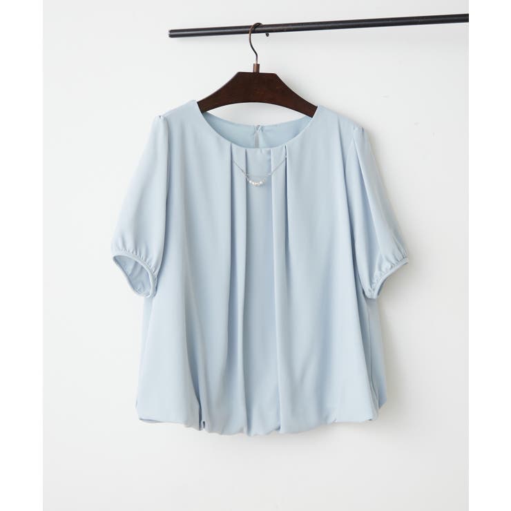 サックス | 【Web限定】取り外し可能◎チャーム付き裾バルーンブラウス | NICE CLAUP / OLIVE des OLIVE　OUTLET