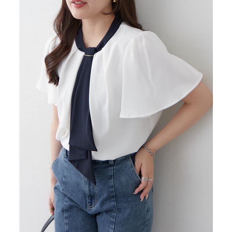 【Web限定】取り外し可能◎襟ぐりチャーム付きボウタイブラウス | NICE CLAUP / OLIVE des OLIVE　OUTLET | 詳細画像12 