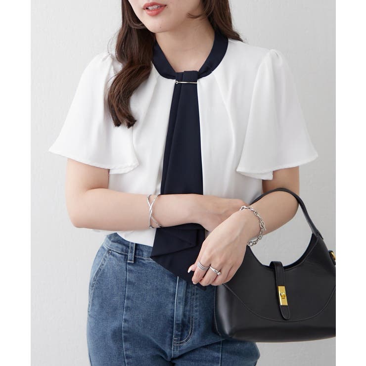 【Web限定】取り外し可能◎襟ぐりチャーム付きボウタイブラウス | NICE CLAUP / OLIVE des OLIVE　OUTLET | 詳細画像13 