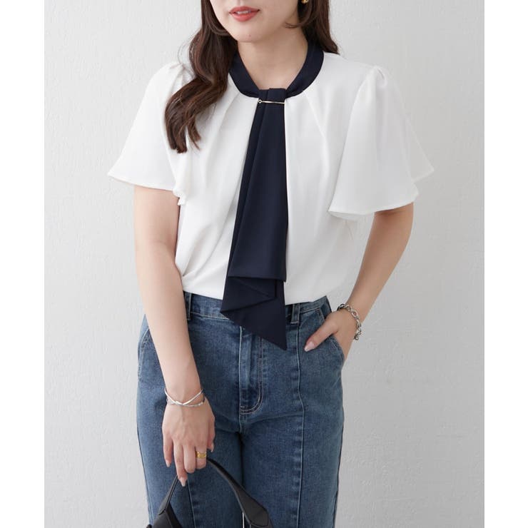 【Web限定】取り外し可能◎襟ぐりチャーム付きボウタイブラウス | NICE CLAUP / OLIVE des OLIVE　OUTLET | 詳細画像17 