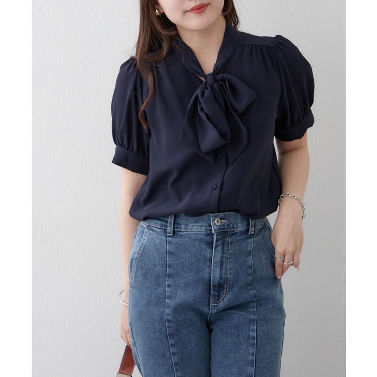 【Web限定】リボンブラウス | NICE CLAUP / OLIVE des OLIVE　OUTLET | 詳細画像1 