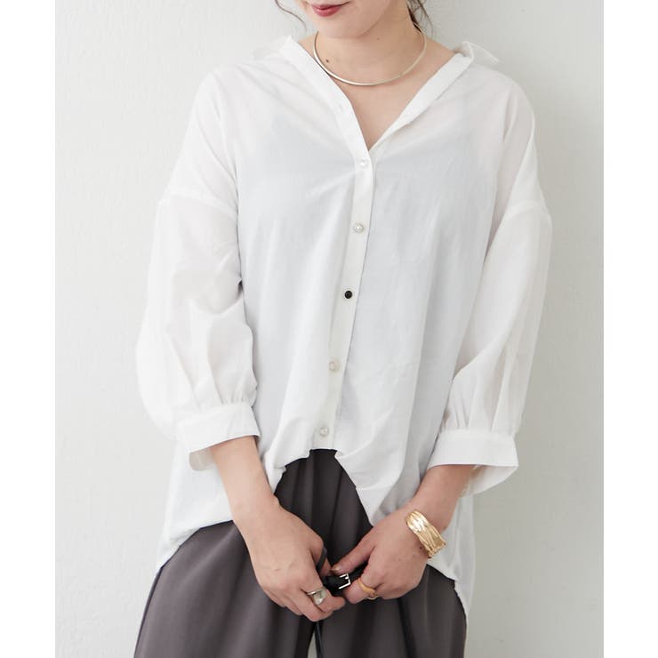 【オフィスコーデにも◎】多釦バックリボンたけのこブラウス | RMAF　NICE CLAUP / OLIVE des OLIVE | 詳細画像12 