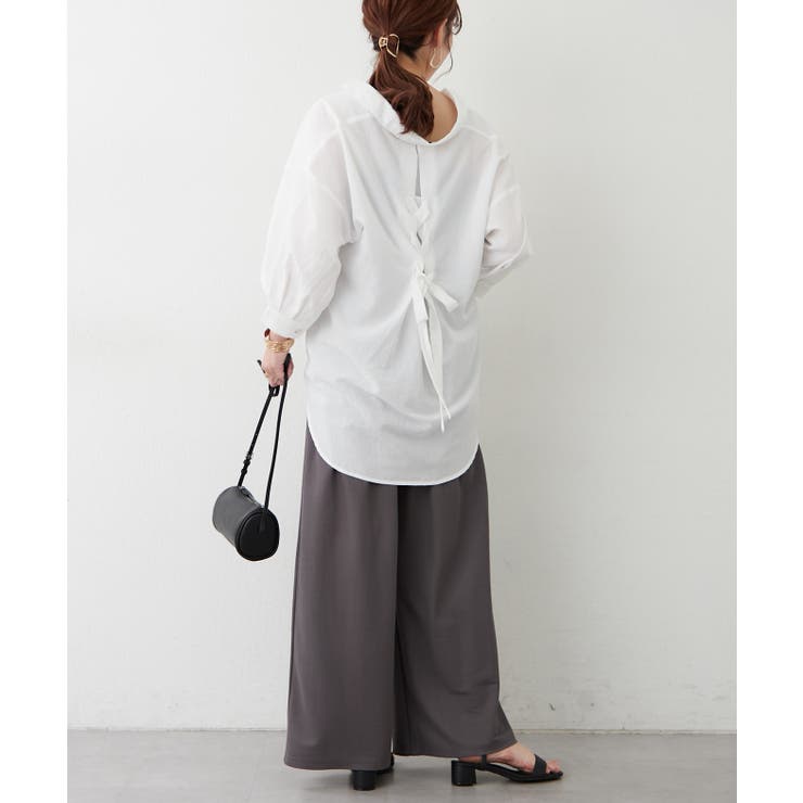 【オフィスコーデにも◎】多釦バックリボンたけのこブラウス | RMAF　NICE CLAUP / OLIVE des OLIVE | 詳細画像19 