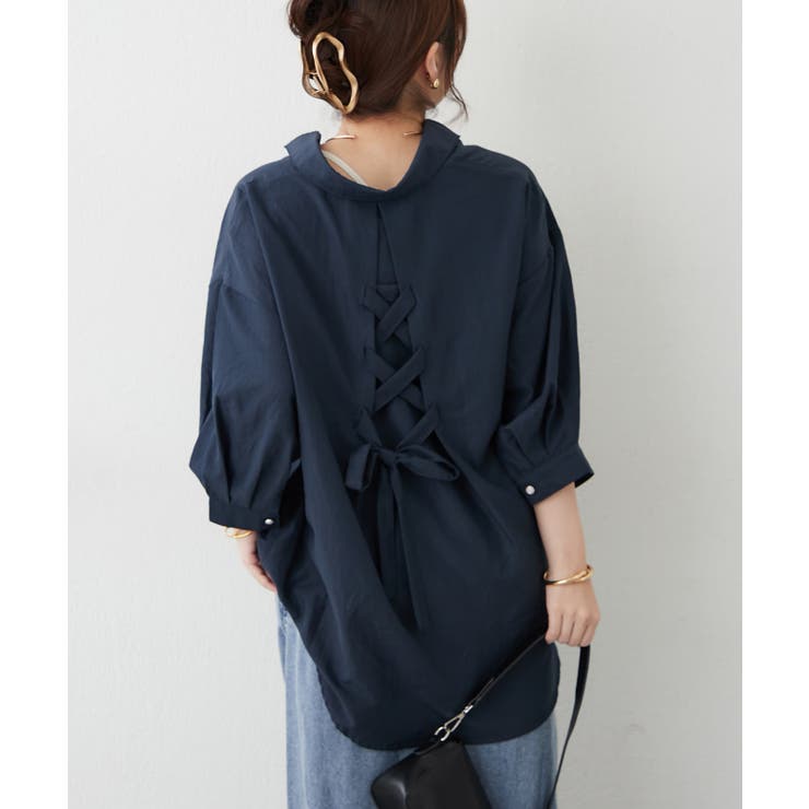 【オフィスコーデにも◎】多釦バックリボンたけのこブラウス | RMAF　NICE CLAUP / OLIVE des OLIVE | 詳細画像31 