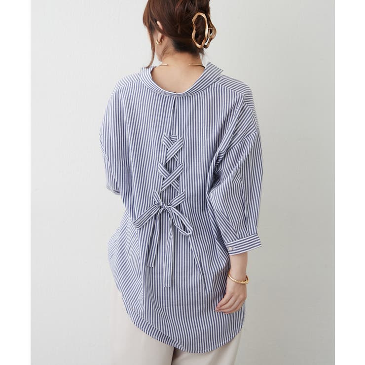 【オフィスコーデにも◎】多釦バックリボンたけのこブラウス | RMAF　NICE CLAUP / OLIVE des OLIVE | 詳細画像6 