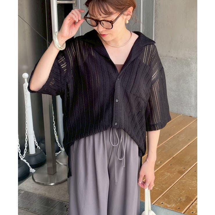 透かし柄開襟シャツ | RMAF　NICE CLAUP / OLIVE des OLIVE | 詳細画像18 