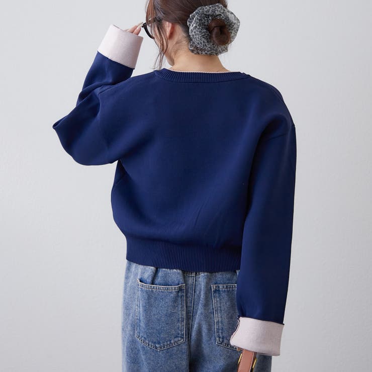 配色カーディガン | RMAF　NICE CLAUP / OLIVE des OLIVE | 詳細画像8 