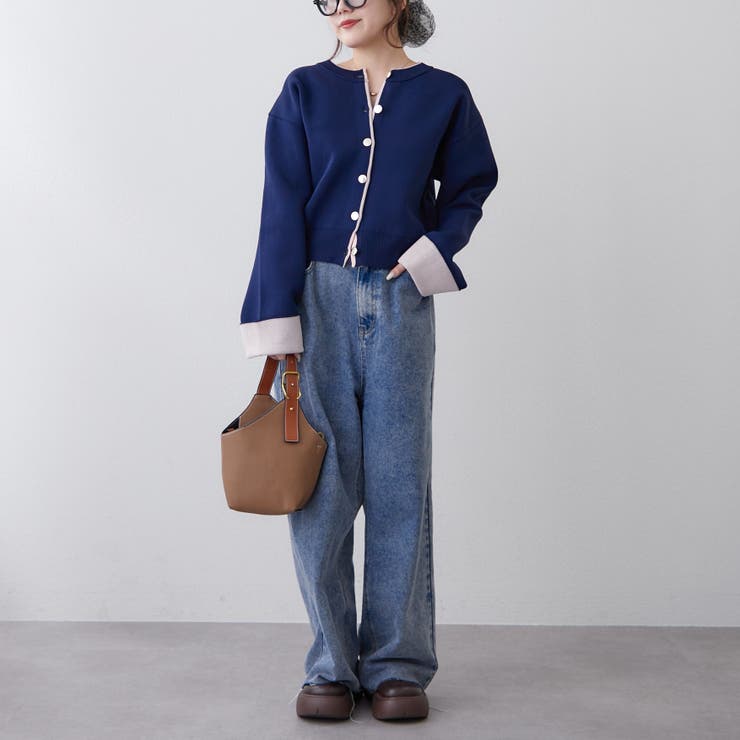 配色カーディガン | RMAF　NICE CLAUP / OLIVE des OLIVE | 詳細画像9 