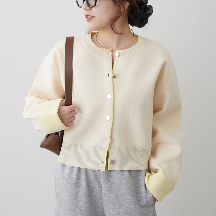 配色カーディガン | RMAF　NICE CLAUP / OLIVE des OLIVE | 詳細画像13 