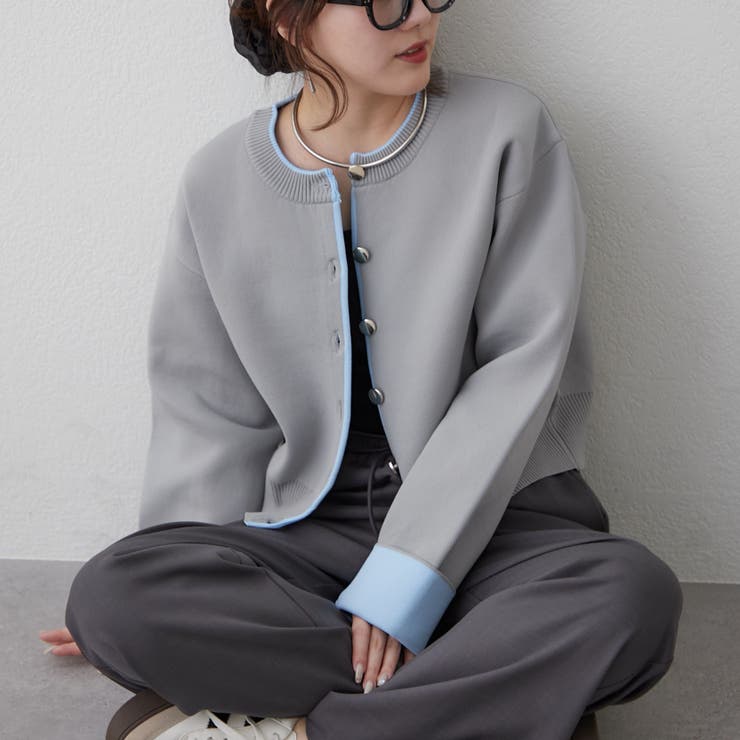 配色カーディガン | RMAF　NICE CLAUP / OLIVE des OLIVE | 詳細画像21 