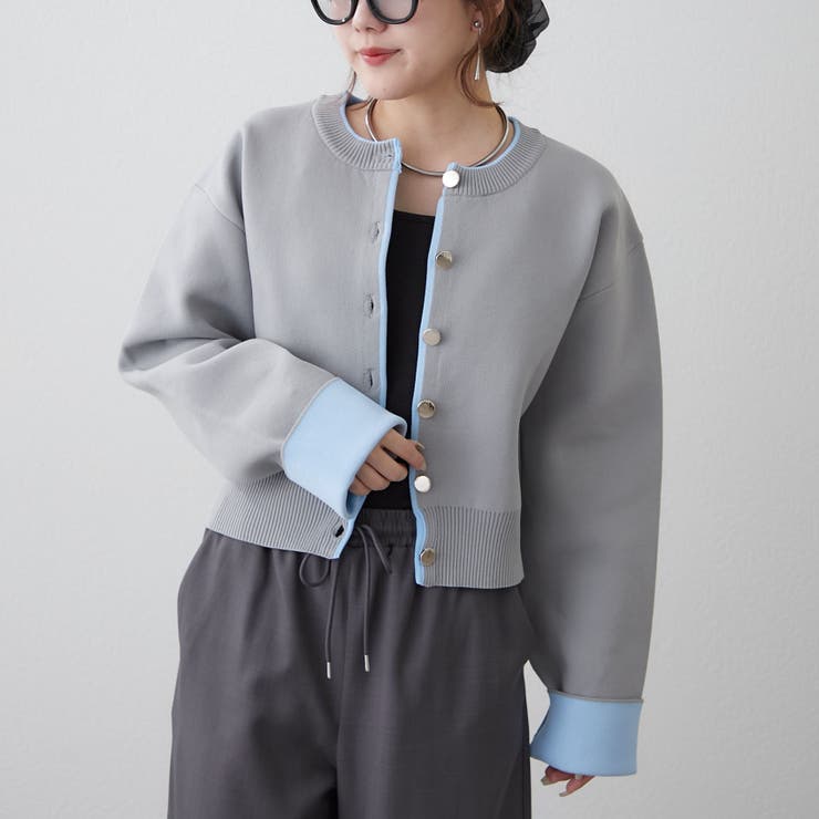 配色カーディガン | RMAF　NICE CLAUP / OLIVE des OLIVE | 詳細画像23 