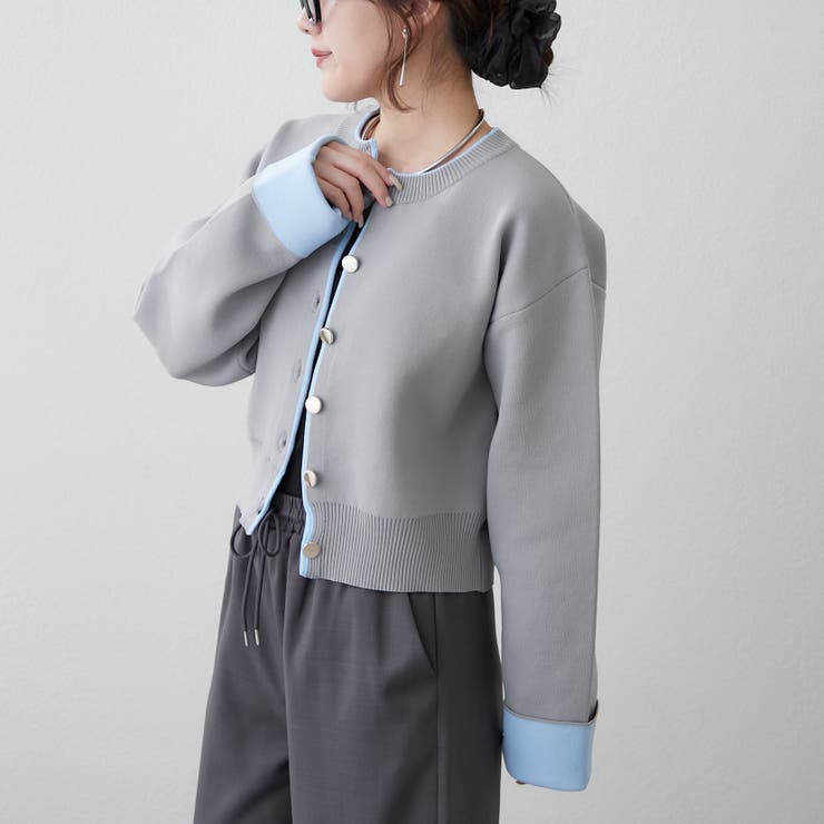 配色カーディガン | RMAF　NICE CLAUP / OLIVE des OLIVE | 詳細画像24 