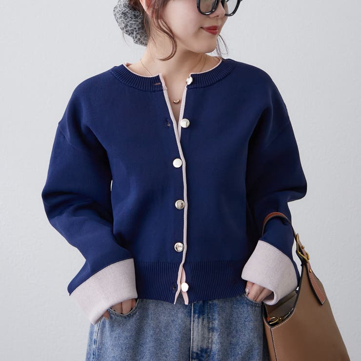 配色カーディガン | RMAF　NICE CLAUP / OLIVE des OLIVE | 詳細画像5 