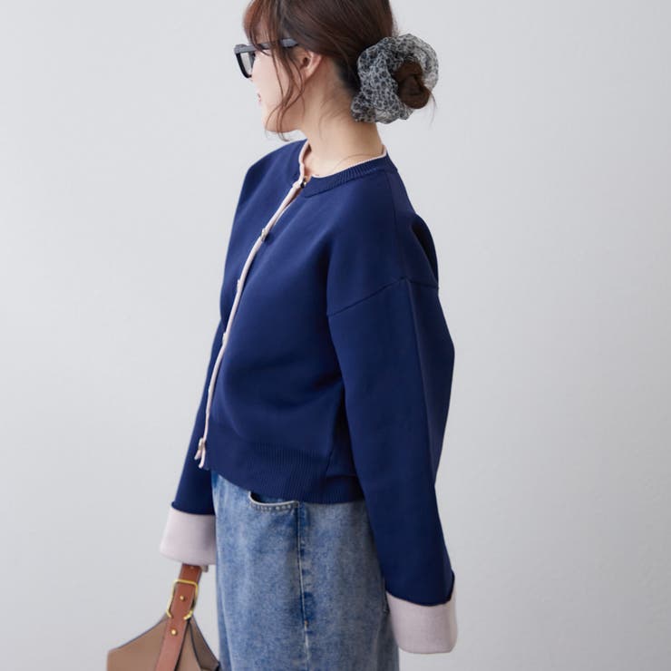 配色カーディガン | RMAF　NICE CLAUP / OLIVE des OLIVE | 詳細画像7 