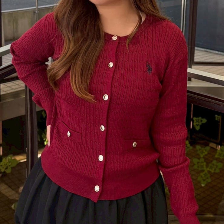 ボルドー | 【POLO】ケーブルカーディガン | RMAF　NICE CLAUP / OLIVE des OLIVE