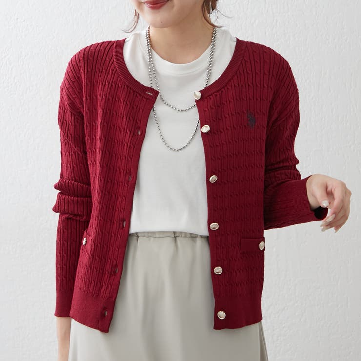 【U.S. POLO ASSN. ×RMAF】ケーブルカーディガン | RMAF　NICE CLAUP / OLIVE des OLIVE | 詳細画像33 