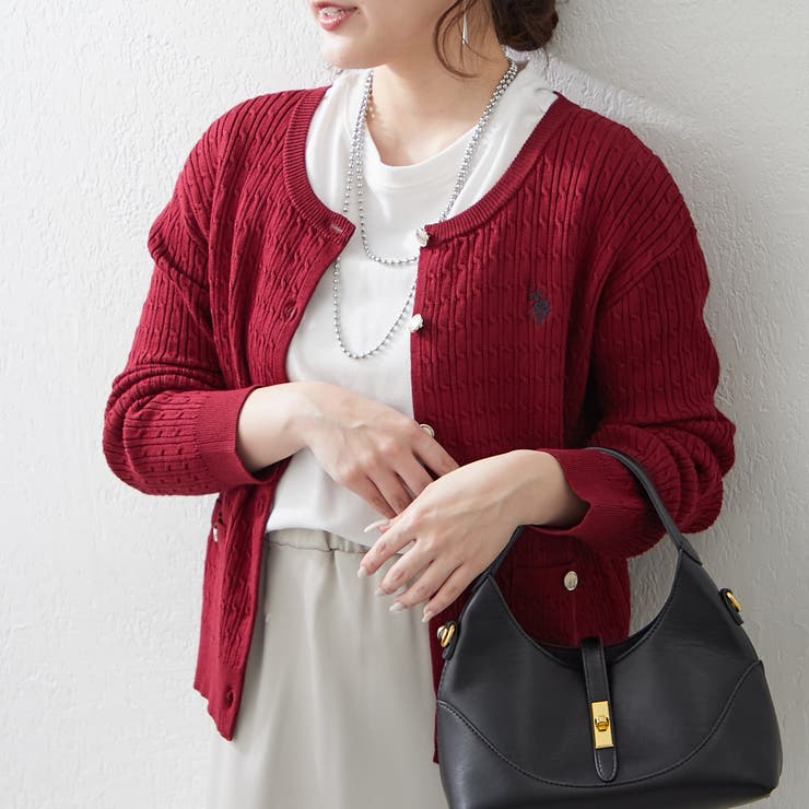 【U.S. POLO ASSN. ×RMAF】ケーブルカーディガン | RMAF　NICE CLAUP / OLIVE des OLIVE | 詳細画像32 