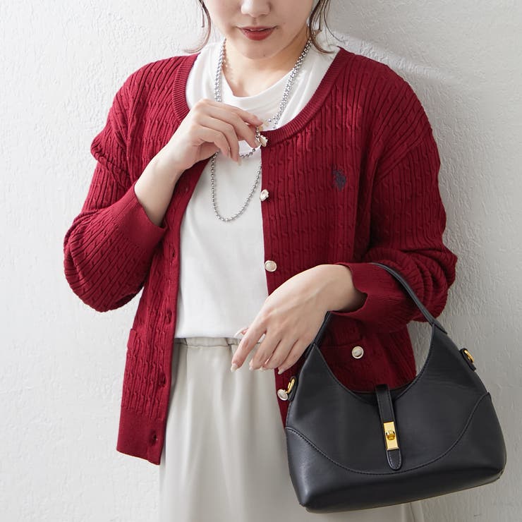 ボルドー | 【U.S. POLO ASSN. ×RMAF】ケーブルカーディガン | RMAF　NICE CLAUP / OLIVE des OLIVE