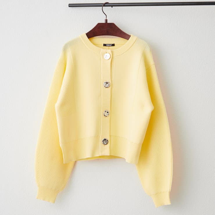 イエロー | 【選べるデザイン】アソートデザイン釦カーディガン | RMAF　NICE CLAUP / OLIVE des OLIVE