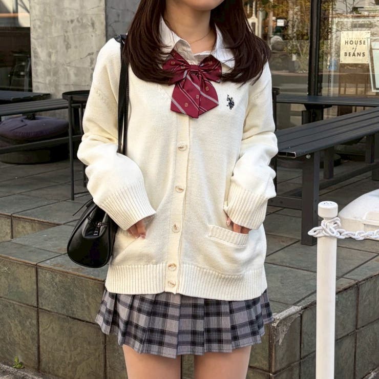 【U.S. POLO ASSN. ×RMAF】スクールカーディガン | RMAF　NICE CLAUP / OLIVE des OLIVE | 詳細画像1 