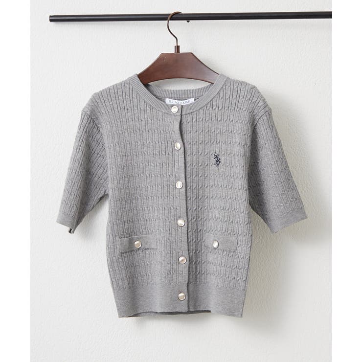 【U.S. POLO ASSN. ×RMAF】半袖ケーブルカーディガン | RMAF　NICE CLAUP / OLIVE des OLIVE | 詳細画像9 