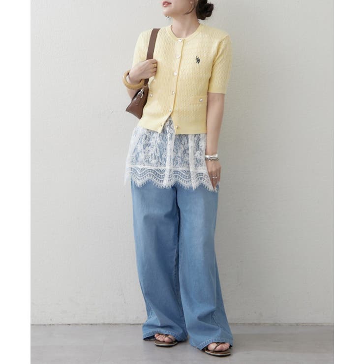 【U.S. POLO ASSN. ×RMAF】半袖ケーブルカーディガン | RMAF　NICE CLAUP / OLIVE des OLIVE | 詳細画像21 