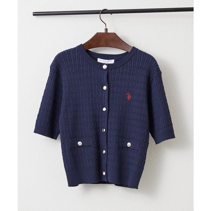 【U.S. POLO ASSN. ×RMAF】半袖ケーブルカーディガン | RMAF　NICE CLAUP / OLIVE des OLIVE | 詳細画像32 