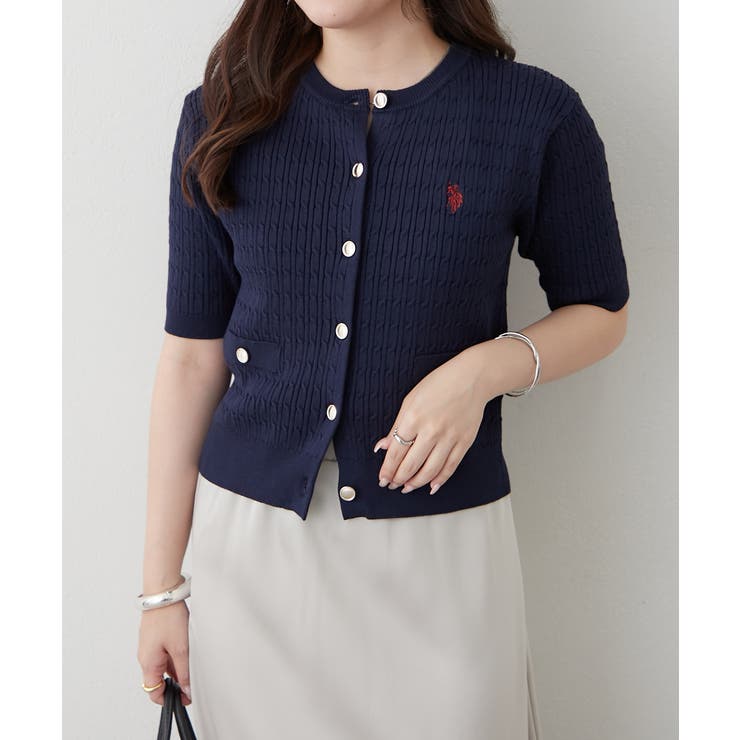 【U.S. POLO ASSN. ×RMAF】半袖ケーブルカーディガン | RMAF　NICE CLAUP / OLIVE des OLIVE | 詳細画像33 