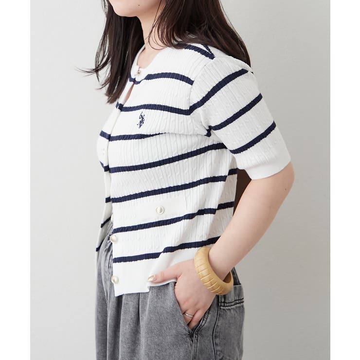 【U.S. POLO ASSN. ×RMAF】半袖ケーブルカーディガン | RMAF　NICE CLAUP / OLIVE des OLIVE | 詳細画像54 