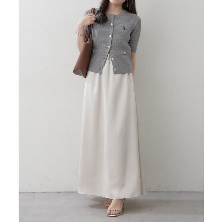 【U.S. POLO ASSN. ×RMAF】半袖ケーブルカーディガン | RMAF　NICE CLAUP / OLIVE des OLIVE | 詳細画像6 