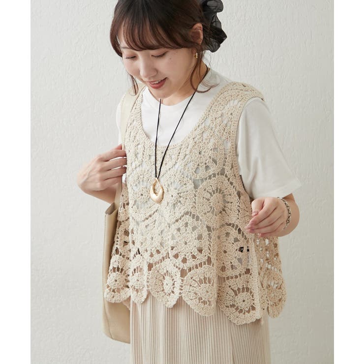 【セットアイテム】かぎ針ベスト＋Tシャツ | RMAF　NICE CLAUP / OLIVE des OLIVE | 詳細画像8 