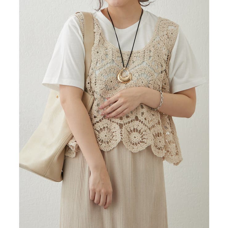 【セットアイテム】かぎ針ベスト＋Tシャツ | RMAF　NICE CLAUP / OLIVE des OLIVE | 詳細画像9 
