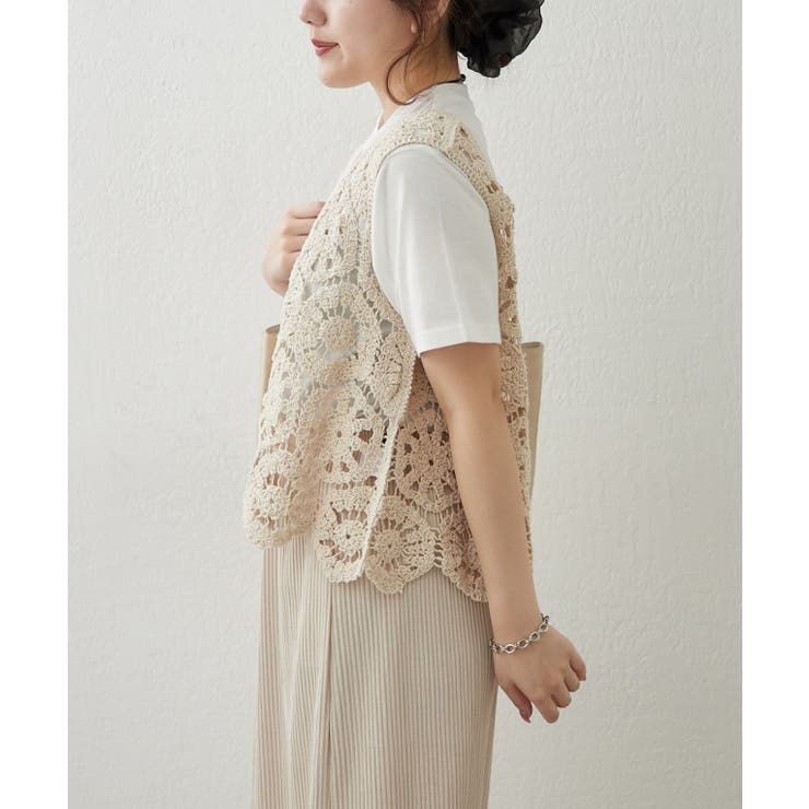 【セットアイテム】かぎ針ベスト＋Tシャツ | RMAF　NICE CLAUP / OLIVE des OLIVE | 詳細画像10 