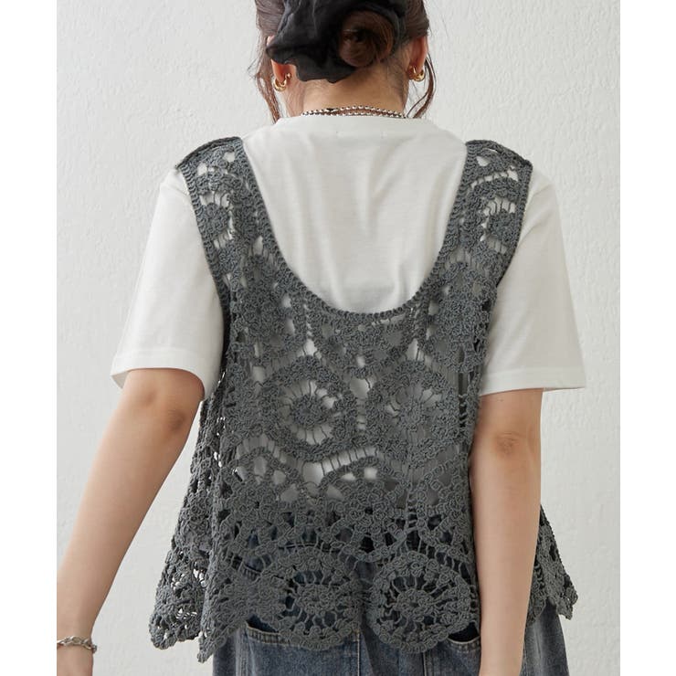 【セットアイテム】かぎ針ベスト＋Tシャツ | RMAF　NICE CLAUP / OLIVE des OLIVE | 詳細画像16 