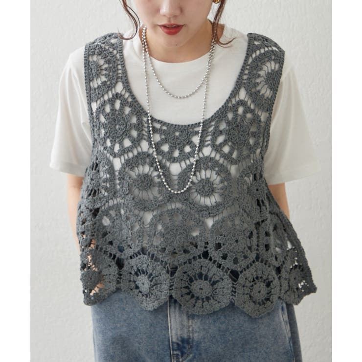 【セットアイテム】かぎ針ベスト＋Tシャツ | RMAF　NICE CLAUP / OLIVE des OLIVE | 詳細画像18 